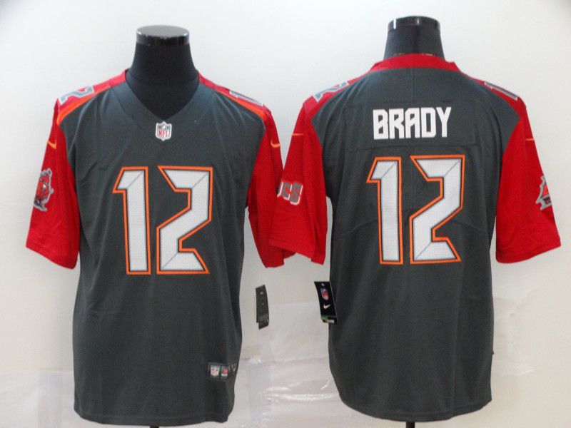 Men Tampa Bay Buccaneers 12 Tom Brady Grey Nike Limited Vapor Untouchable NFL Jerseys